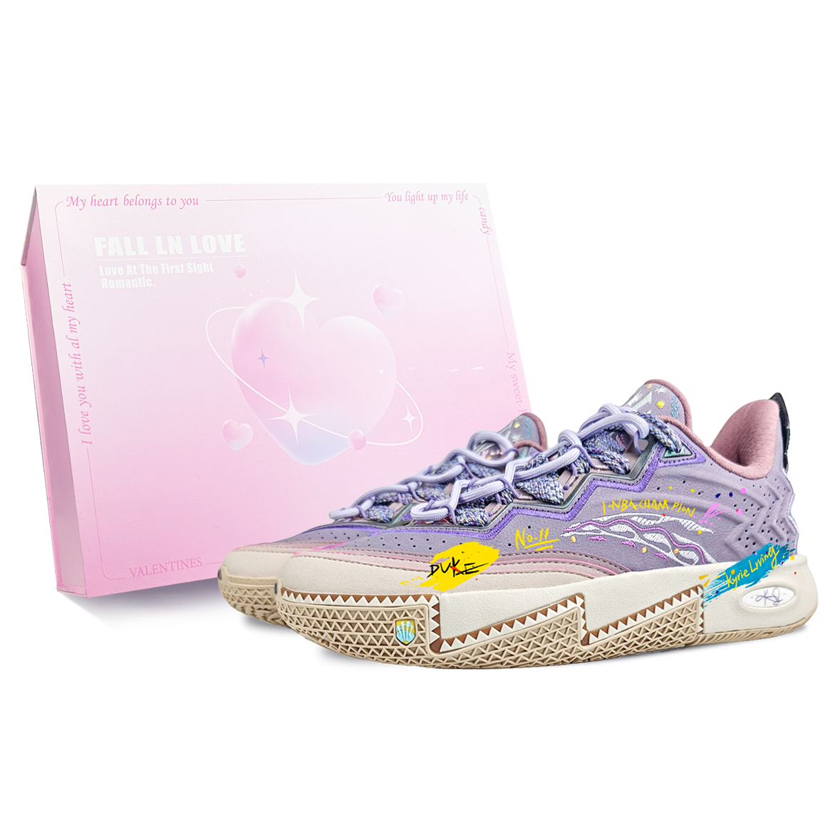 

ANTA Кроссовки KAI 2 баскетбольные мужские низкие фиолетовые с граффити Irving Sweet Box, цвет Irving Graffiti-Sweet Box