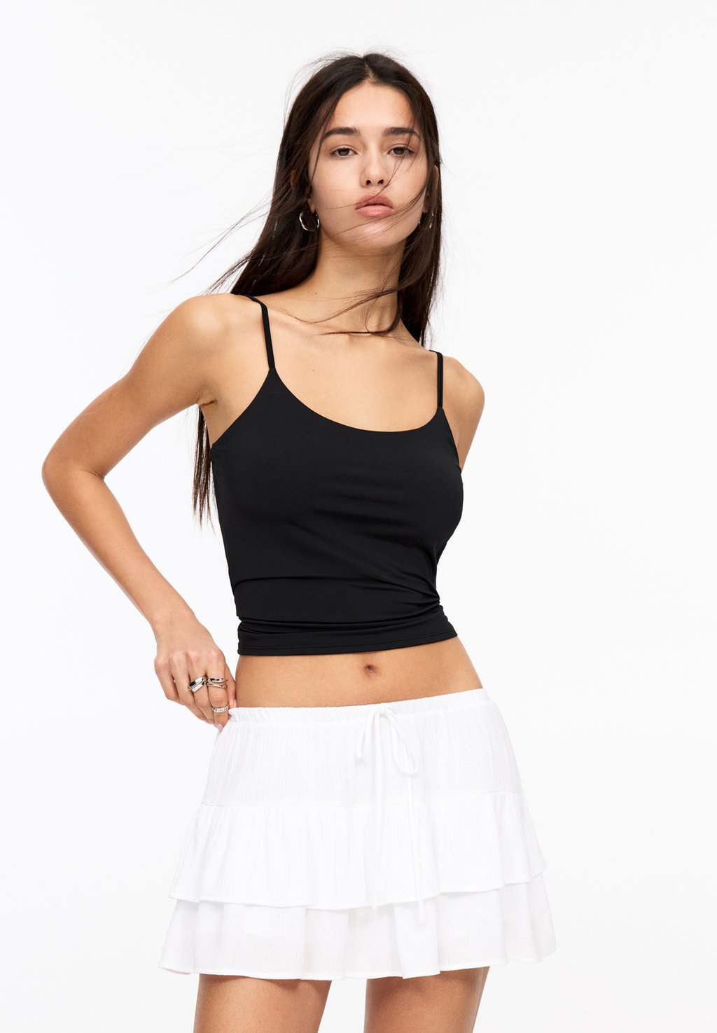 

Юбка А-силуэта PULL&BEAR, белый
