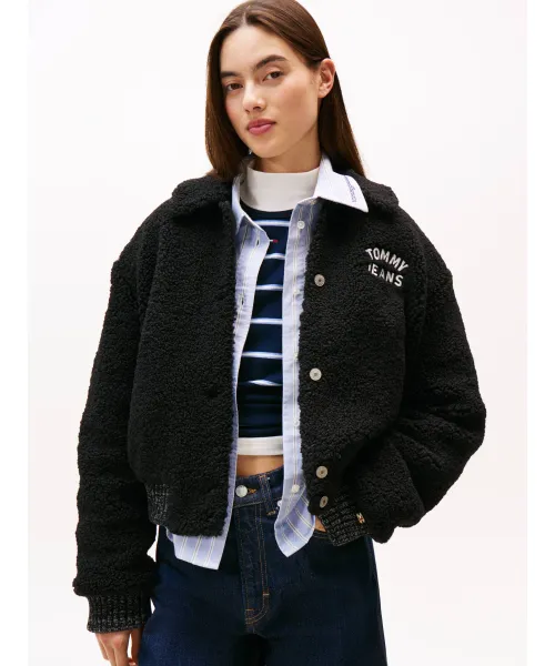 

Университетский Бомбер Loose fit Tommy Jeans, черный