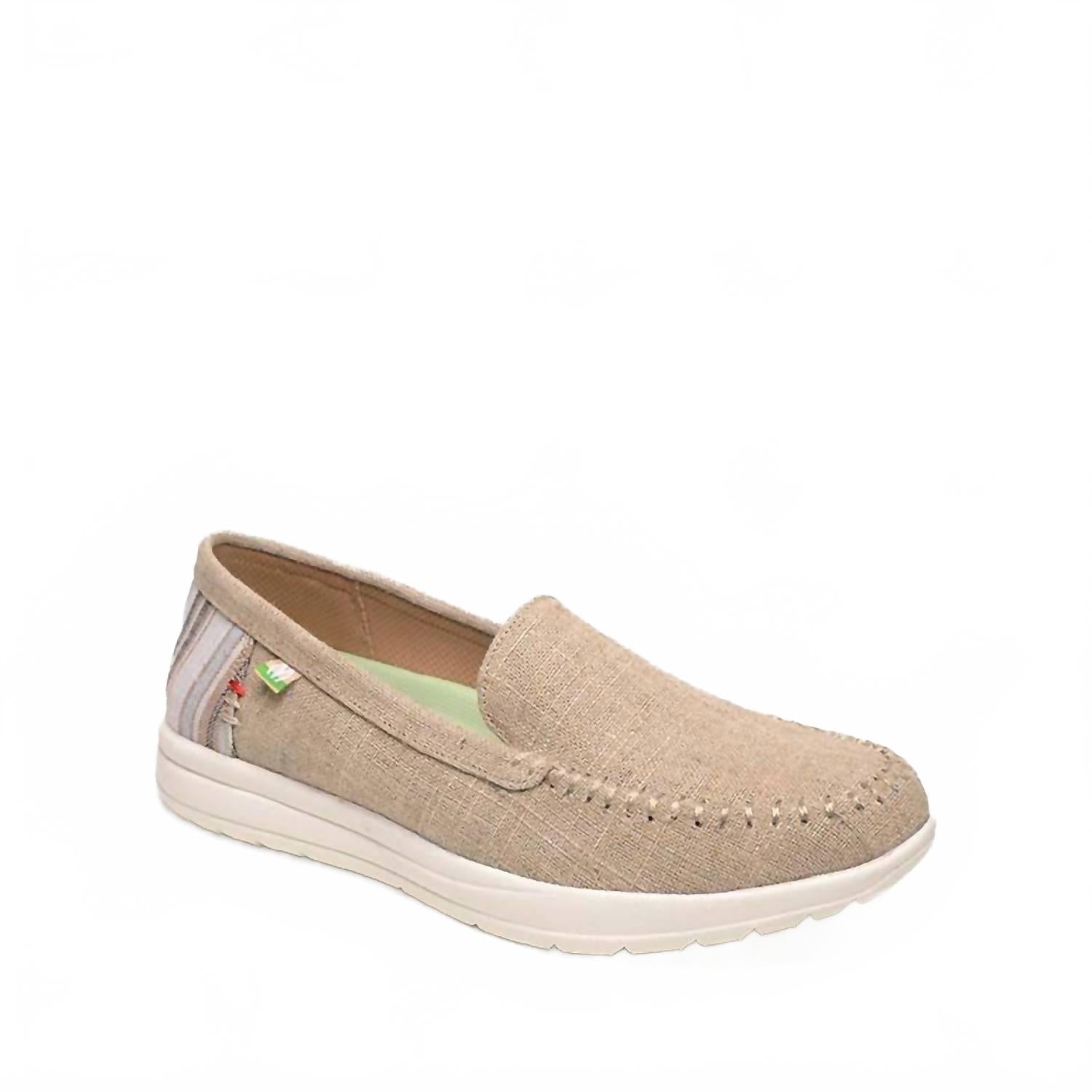 Женские мокасины Discover из хлопка натурального цвета Minnetonka