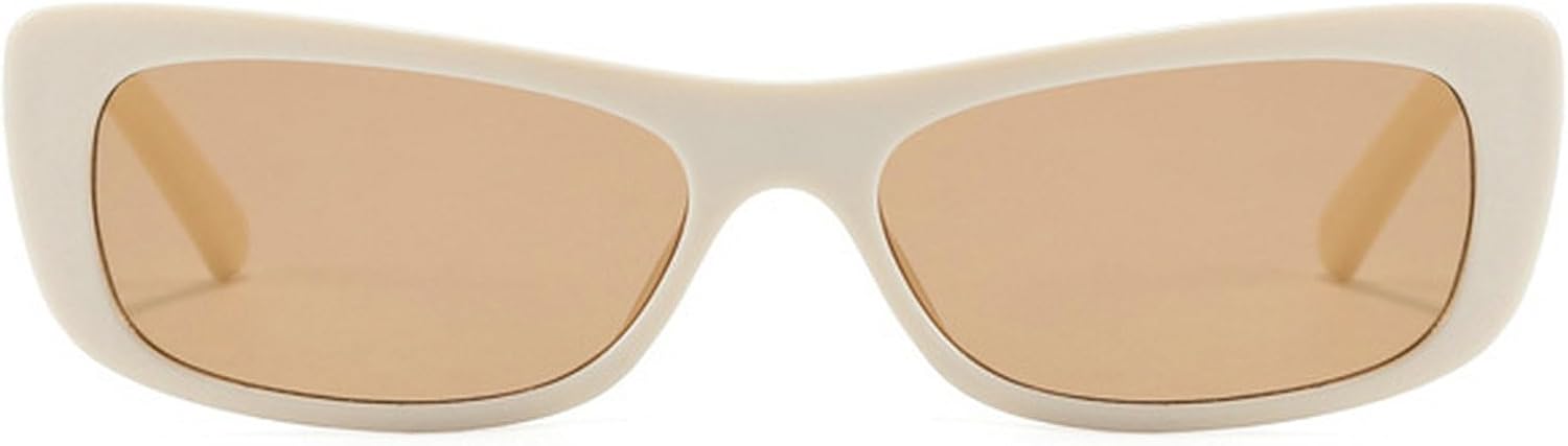 

Маленькие солнцезащитные очки «кошачий глаз» для женщин, ретро-солнцезащитные очки прямоугольной формы, модные очки для лета, отдыха на природе и путешествий mincl, Beige Brown