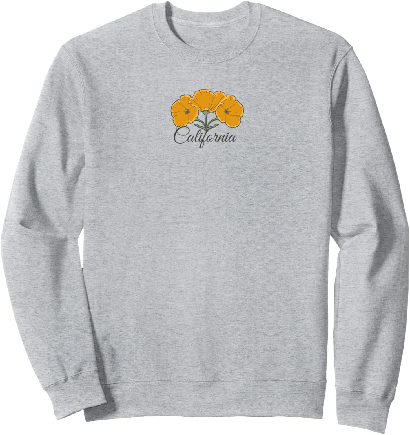 

Толстовка с изображением и текстом «Калифорнийские маки» Trendy Apparel, серый