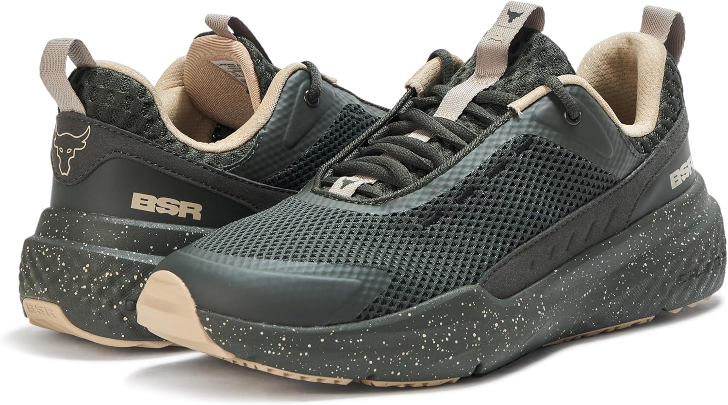 Under Armour мужские кроссовки Project Rock Blood Sweat Respect 5 для тренировок, (310) Baroque Green/Baroque Green/City Khaki — фото 3