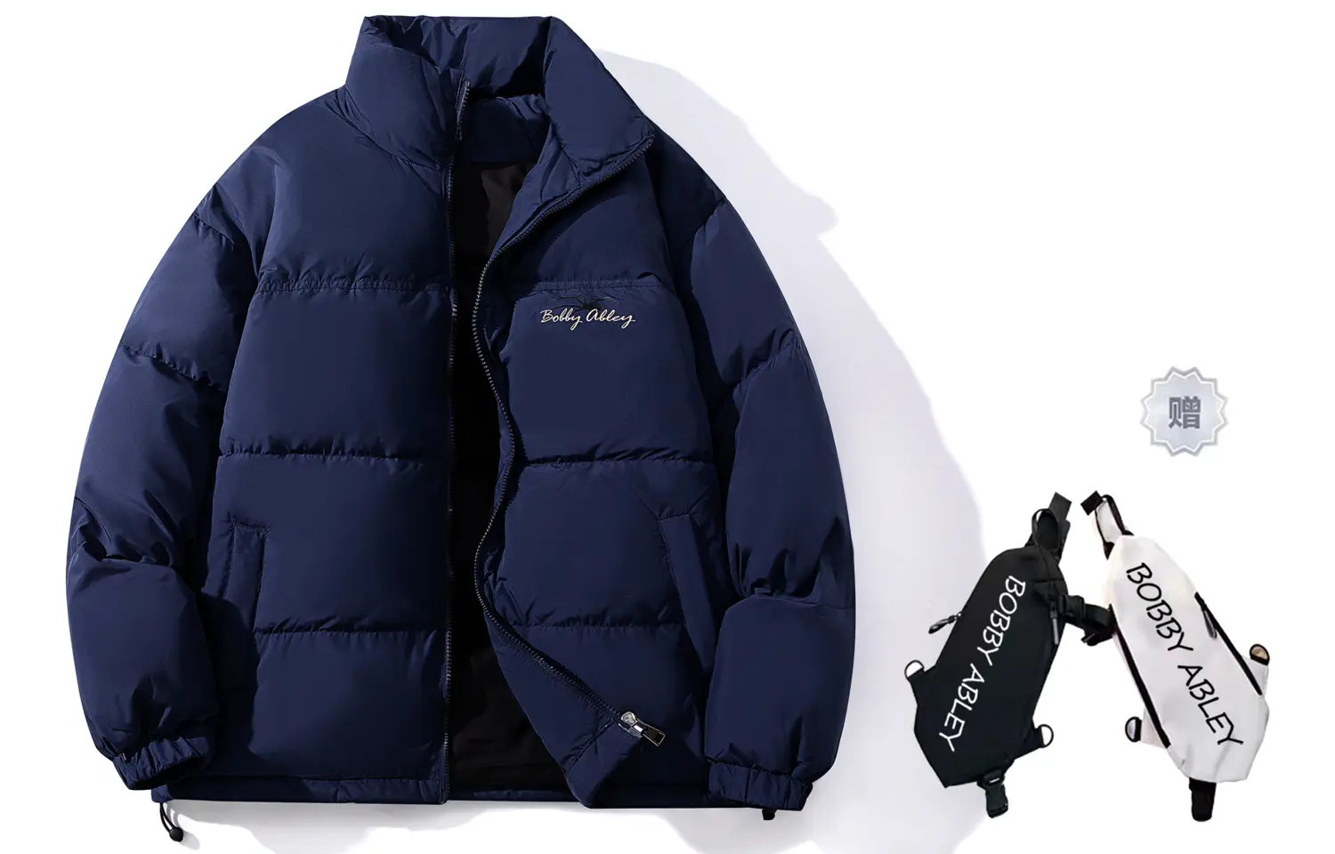 

BOBBY ABLEY Унисекс пуховик, Navy Blue (Comes with Brand Crossbody Bag)