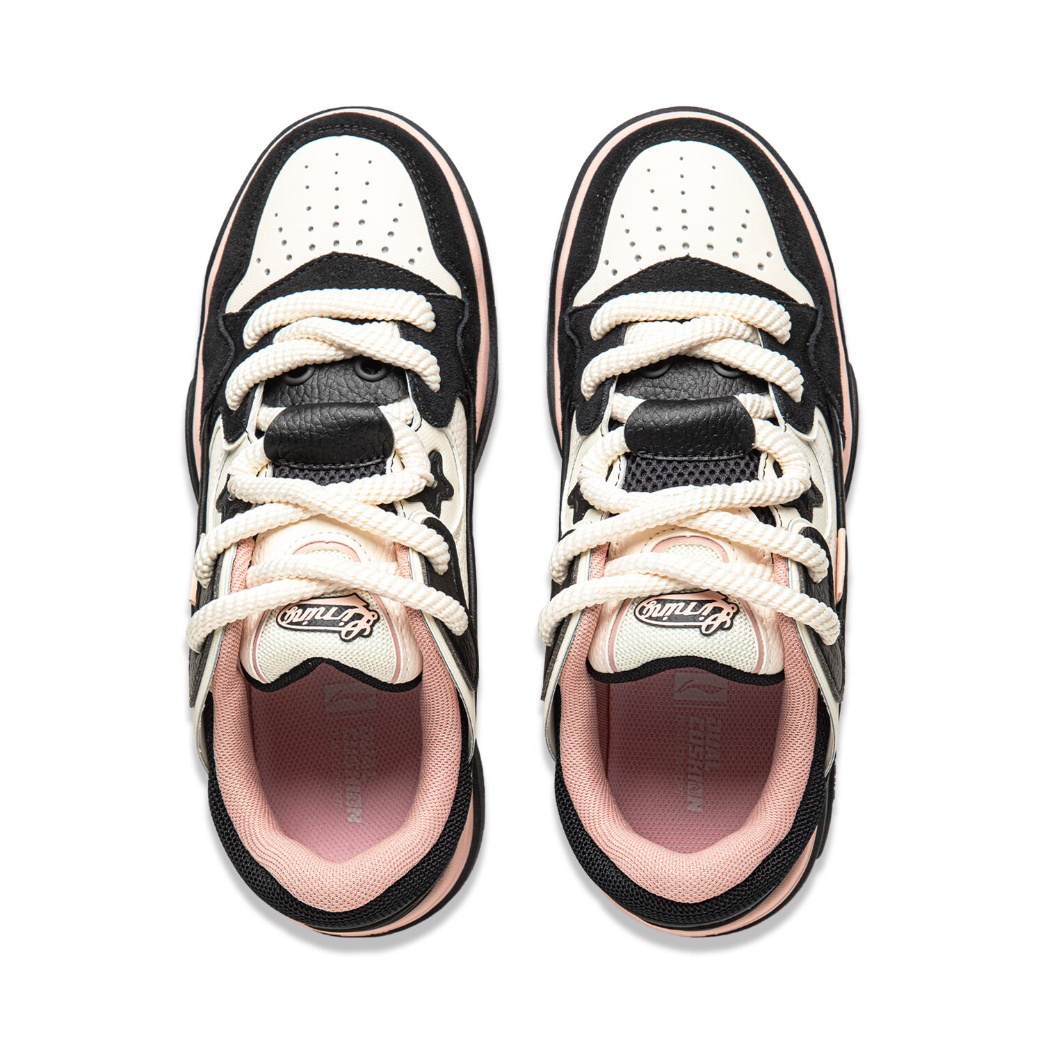Кроссовки LINING Journey 2.0 Skateboarding Shoes Men Low-top Black/off-white, черный/бежевый — фото 4