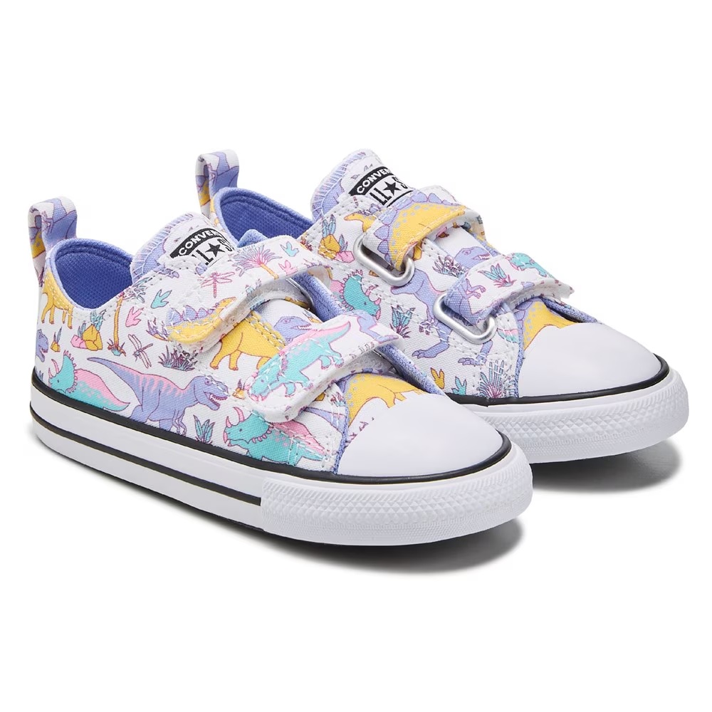 

Детские кроссовки Chuck Taylor All Star 2V Low Top для малышей Converse, white/dinosaur
