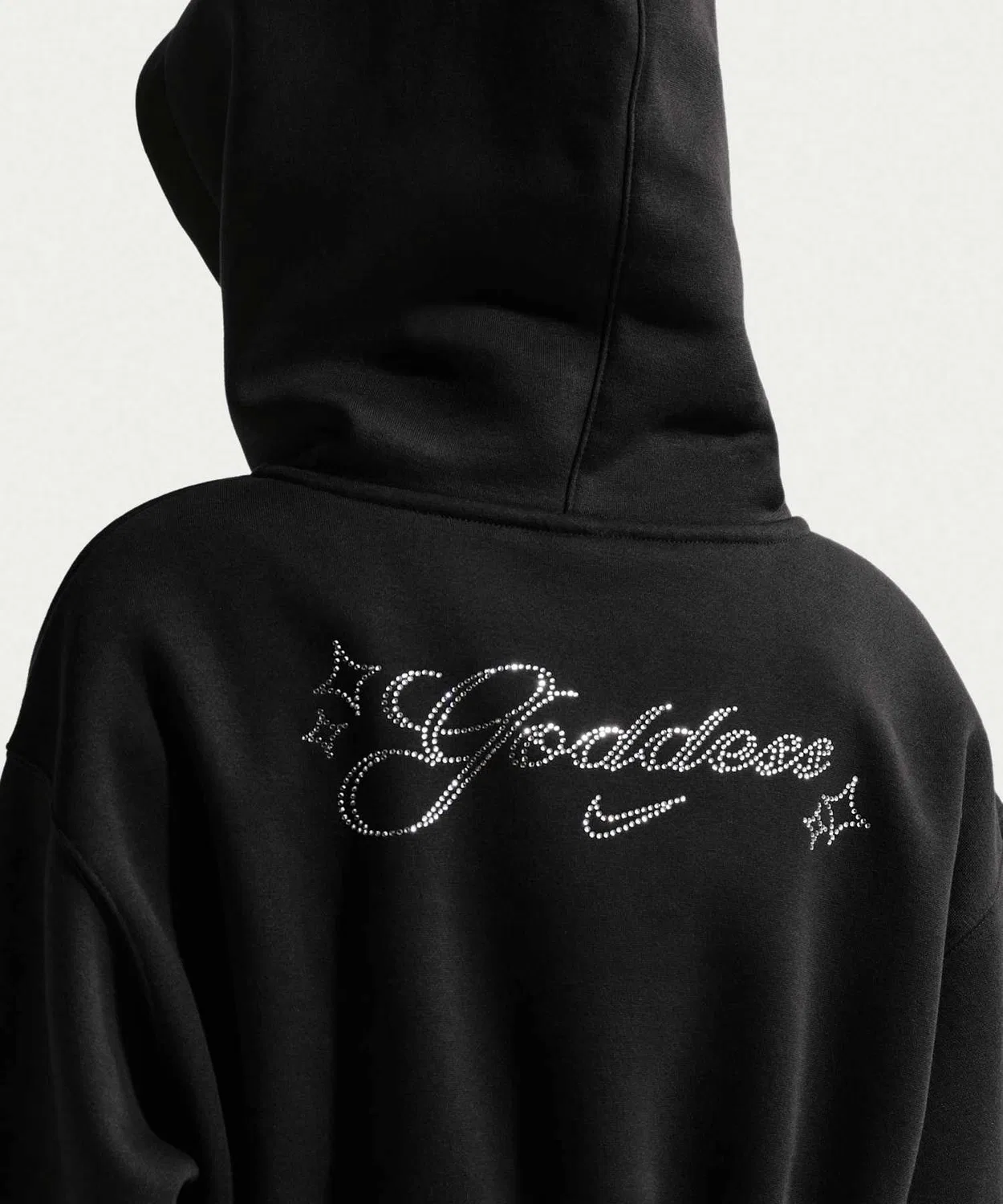 Женская свободная укороченная флисовая кофта Nike Phoenix Fleece на молнии, чёрный — фото 3