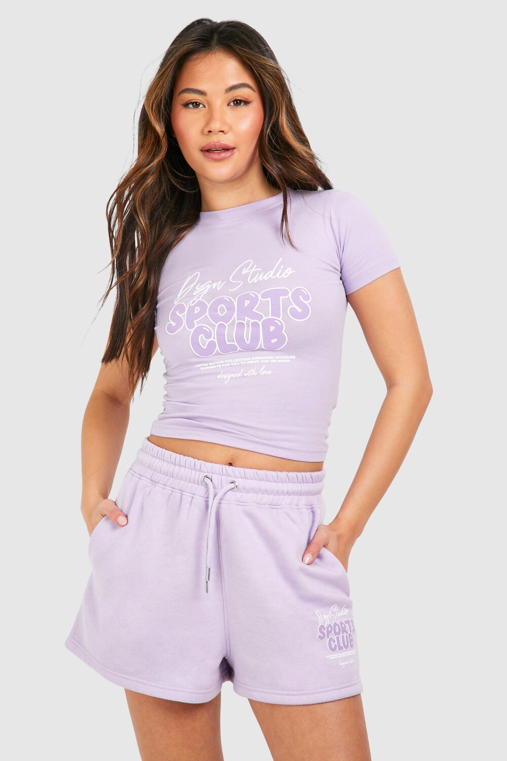 

Облегающая футболка Bubble Sports Club boohoo, фиолетовый