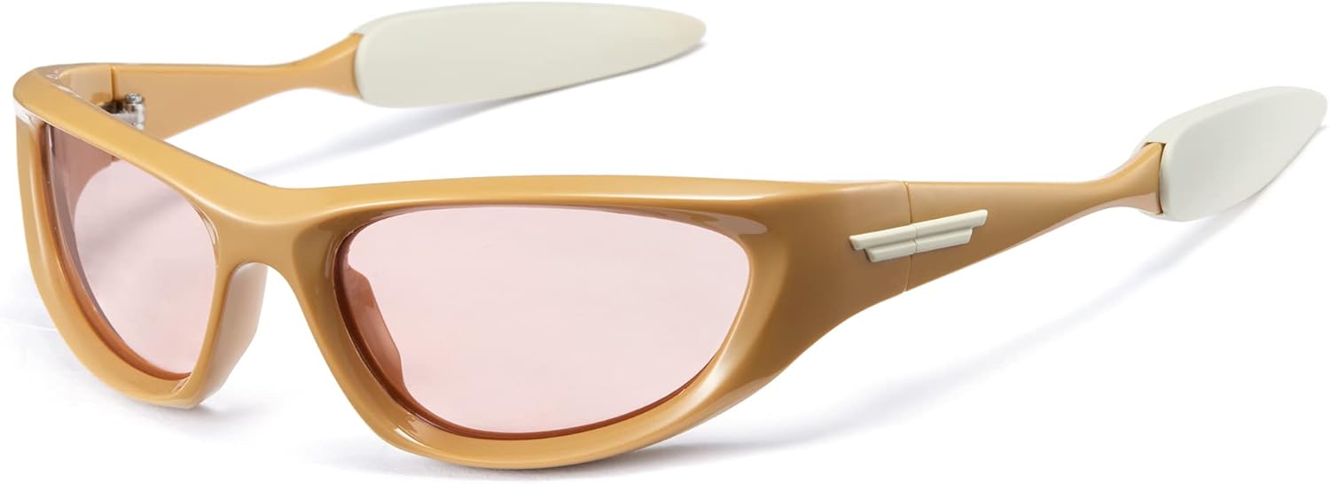 

Солнцезащитные очки Cyxus Y2k овальной формы для женщин, футуристические солнцезащитные очки с обтекаемой формой для женщин и мужчин, модные спортивные солнцезащитные очки Swift Oval 1084, 14 - Vinatge Y2k Sunglasses