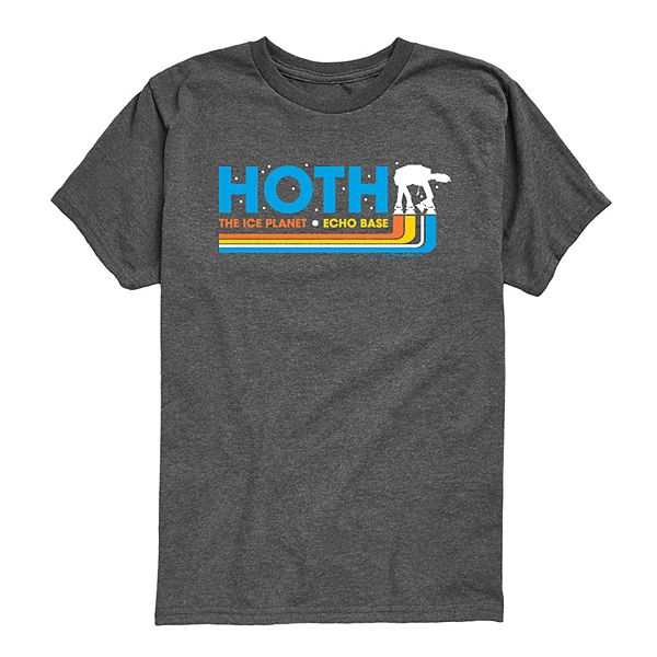 

Футболка с принтом Star Wars Hoth The Ice Planet Echo Base для мальчиков 8-20 Licensed Character, Heather Charcoal