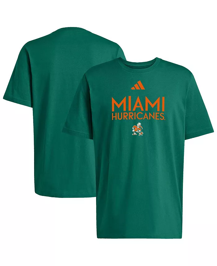 

Мужская зеленая футболка Miami Hurricanes с надписью Locker Wordmark Adidas