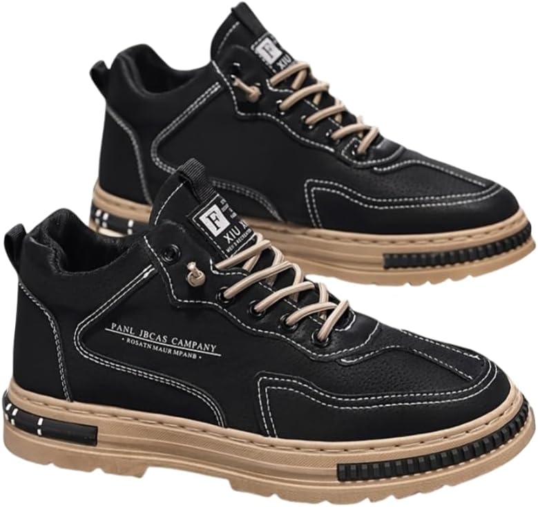 

Мужские винтажные повседневные ботинки, спортивная обувь для походов, активного отдыха и повседневной носки, обувь на все сезоны Hoalox, черный