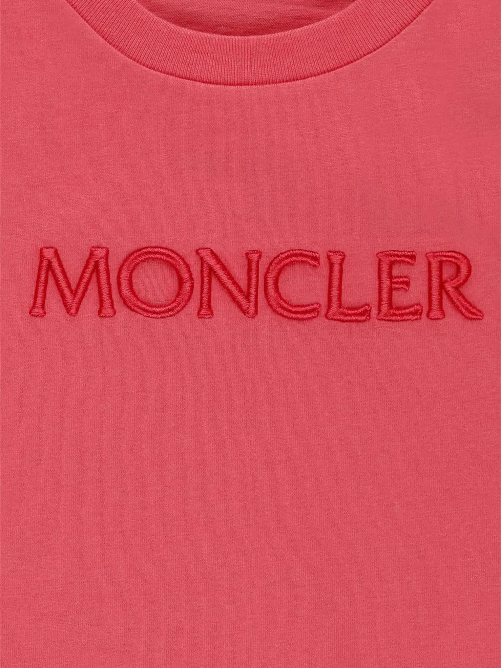 Футболка с вышитым логотипом Moncler Enfant, красный — фото 3