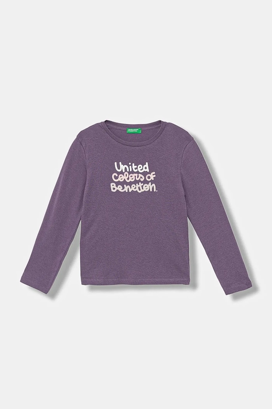 

Детская хлопковая кофта с длинным рукавом United Colors Of Benetton, фиолетовый