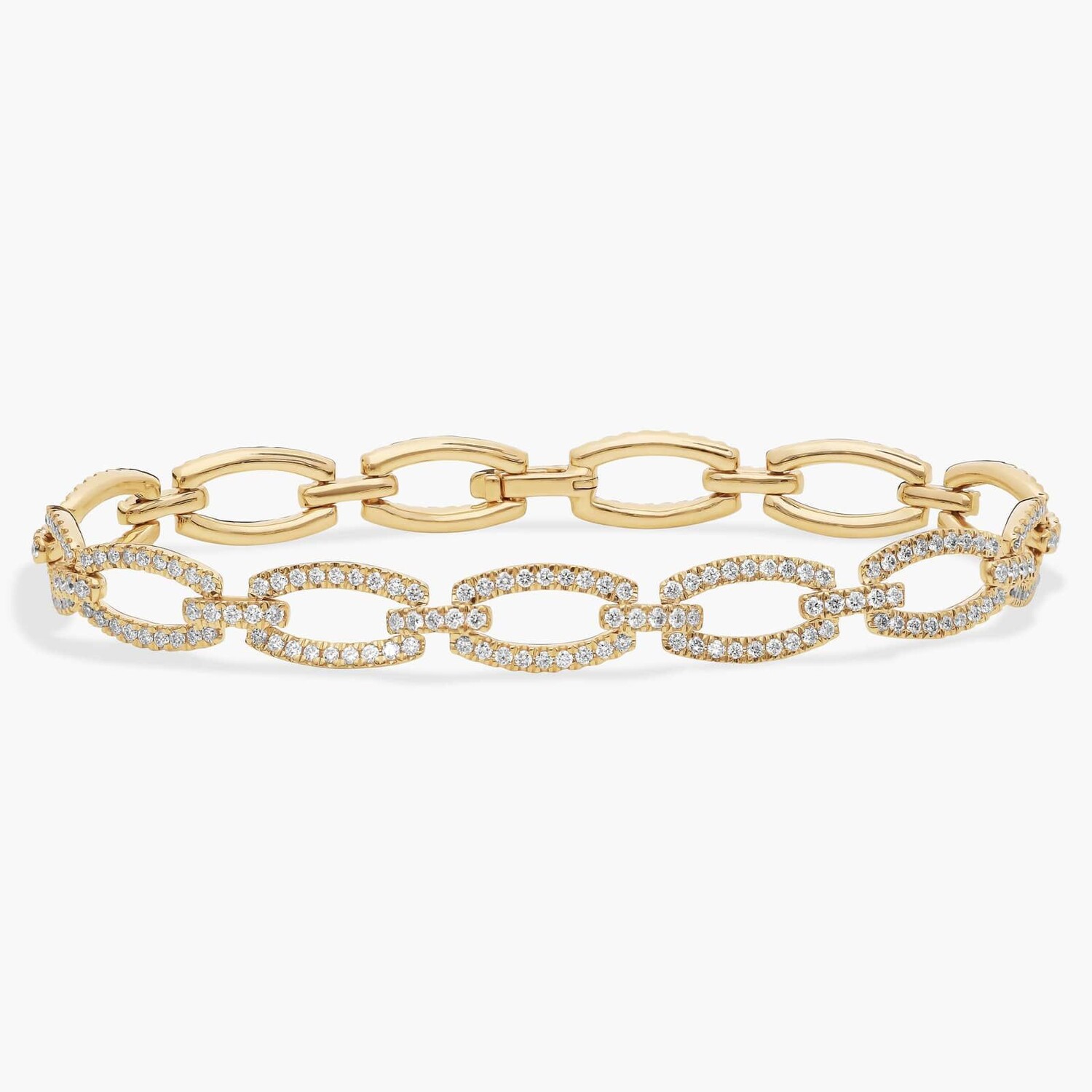 

Браслет с бриллиантовыми звеньями из желтого золота 14 карат (1 7/8 карата) Blue Nile