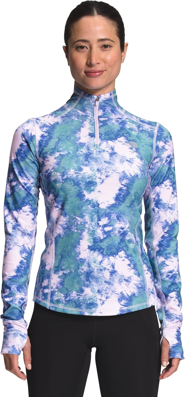 

The North Face Женская флисовая кофта с принтом "Лавандовый туман и ледник", ¼ молния