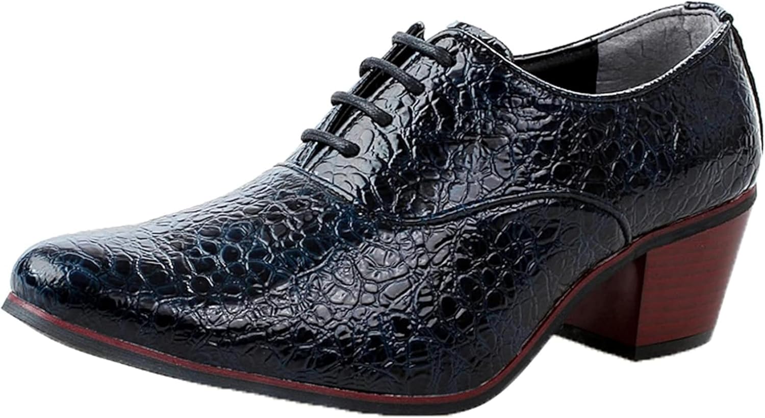 

Мужские кроссовки-оксфорды на устойчивом каблуке с острым носком, весенне-осенние, размер 7-5 Generic, синий