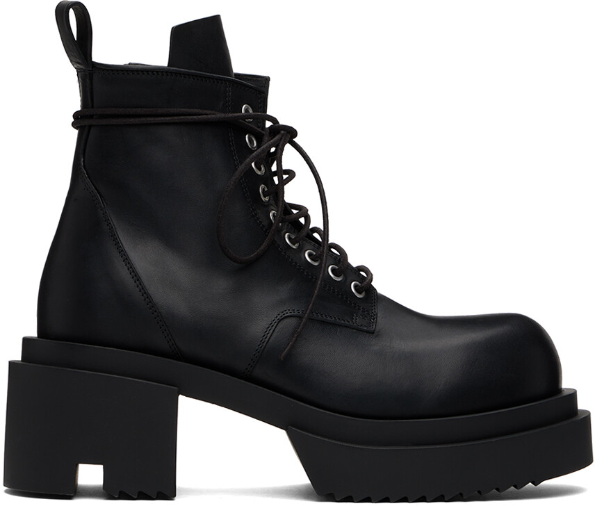 

Черные низкие армейские сапоги-богун Rick Owens, цвет Black