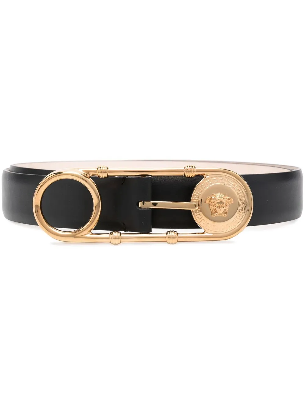 

Ремень с декором Safety Pin VERSACE, черный