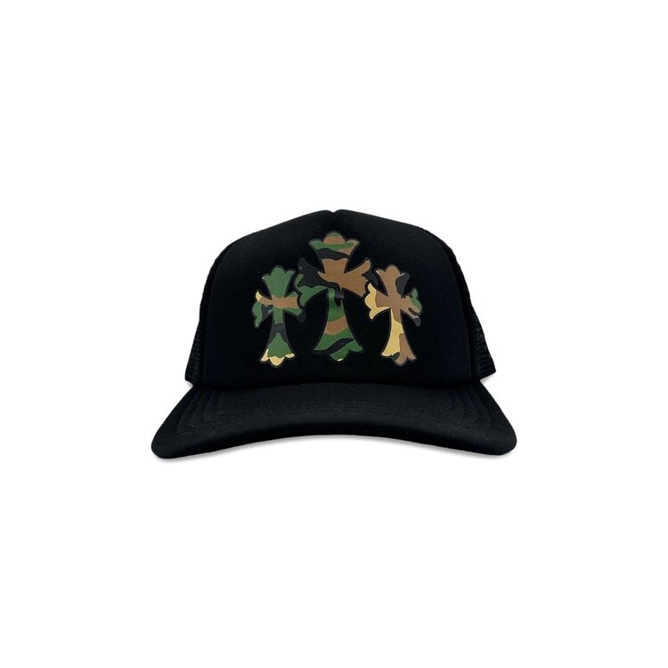 

Бейсболка Chrome Hearts Triple Cross Trucker Hat, цвет Black/Black