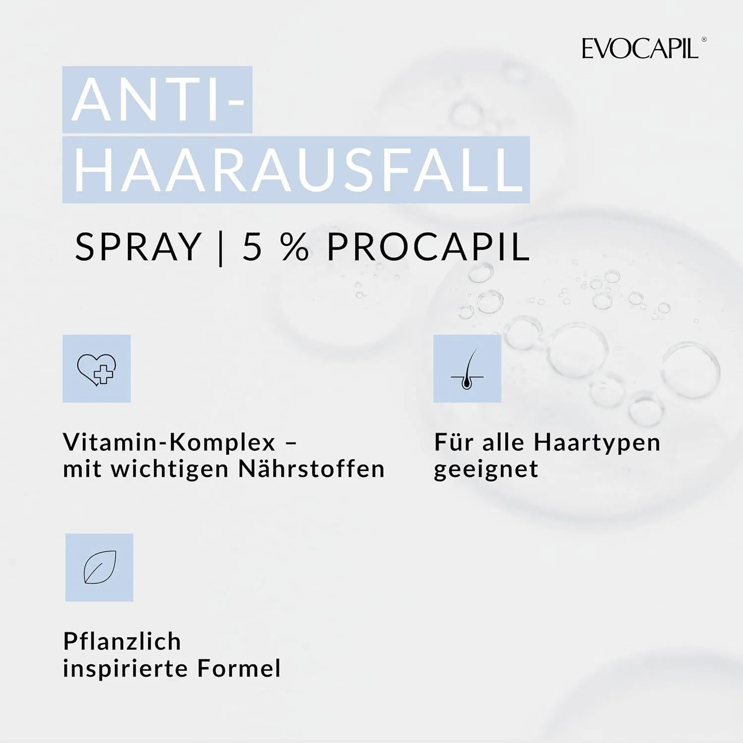 Спрей против выпадения волос «EVOCAPIL Plus» с 5% Procapil и витаминным комплексом Evocapil — фото 2