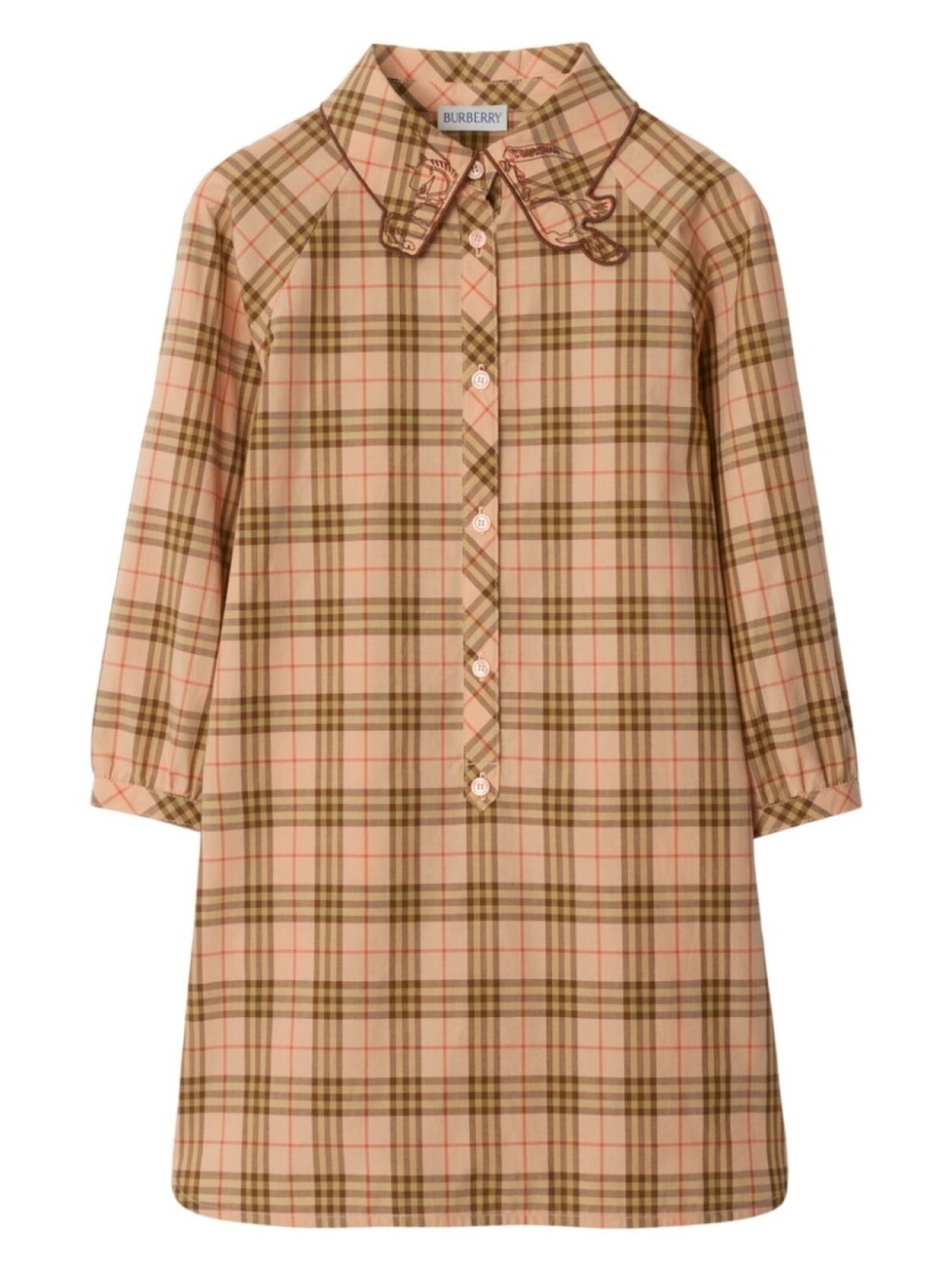 

Burberry Kids клетчатое платье, нейтральный