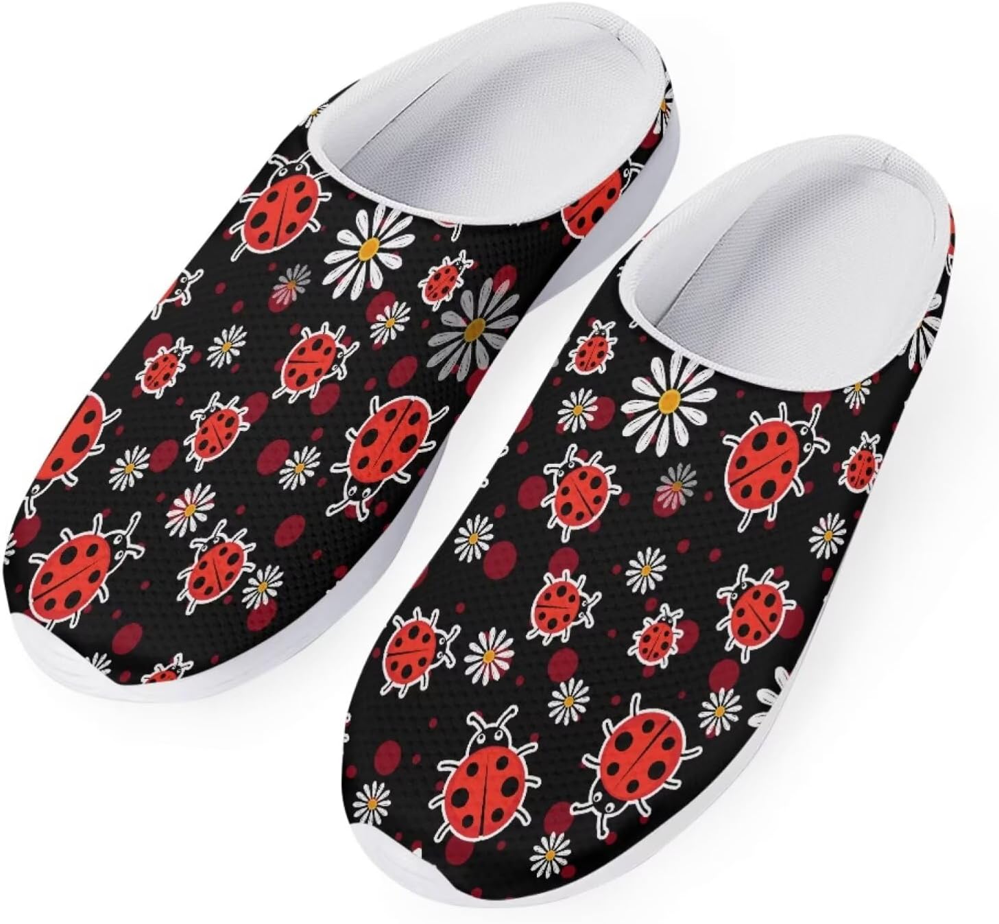 

Женские мюли-кроссовки Forchrinse Tropical Hibiscus Palm с сеткой, легкие и дышащие, для прогулок, красный