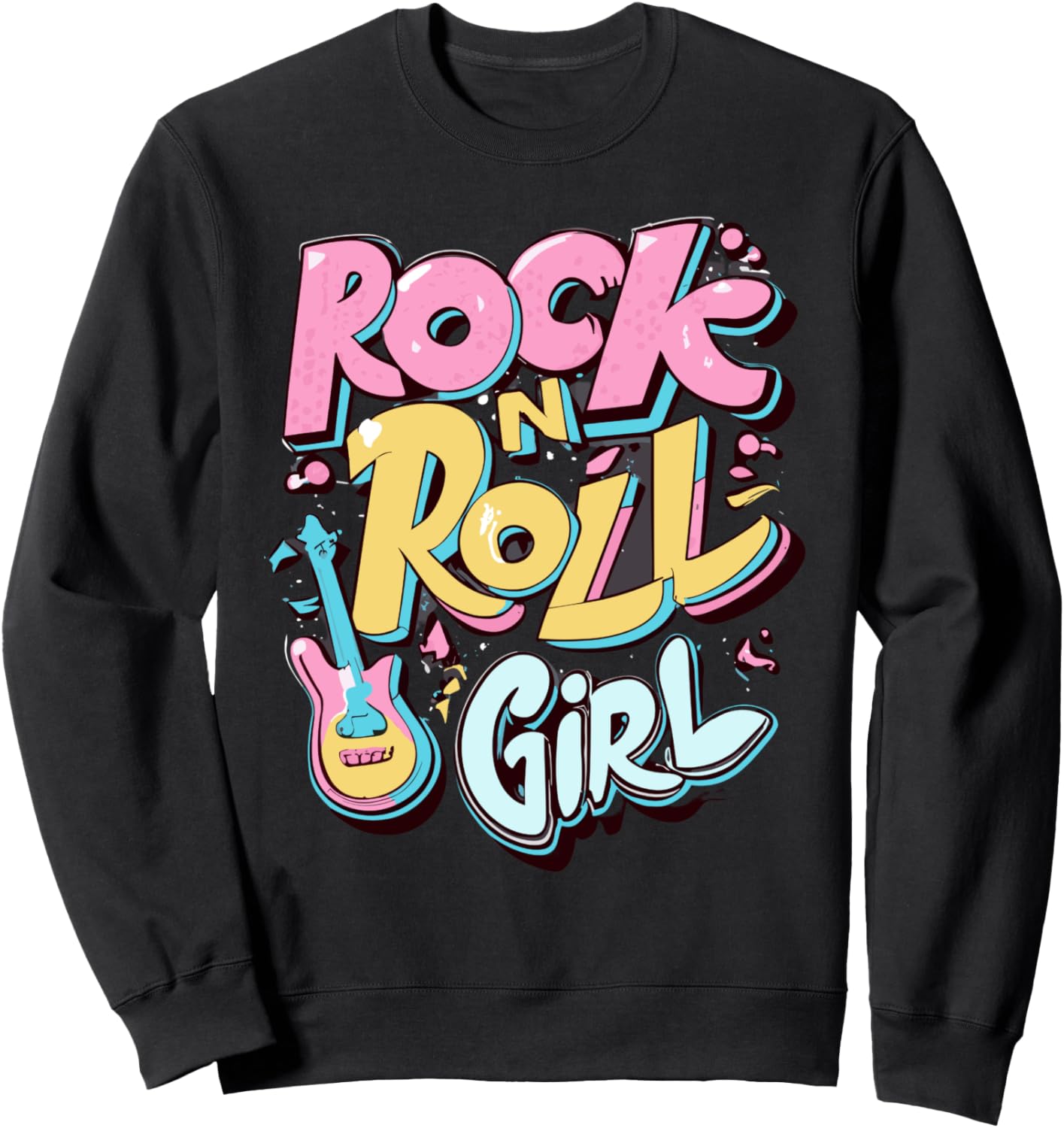 

Толстовка Rock N Roll Girl Retro Rock Halloween Costume v2, черная Last Minute Halloween Costumes Outfit Family