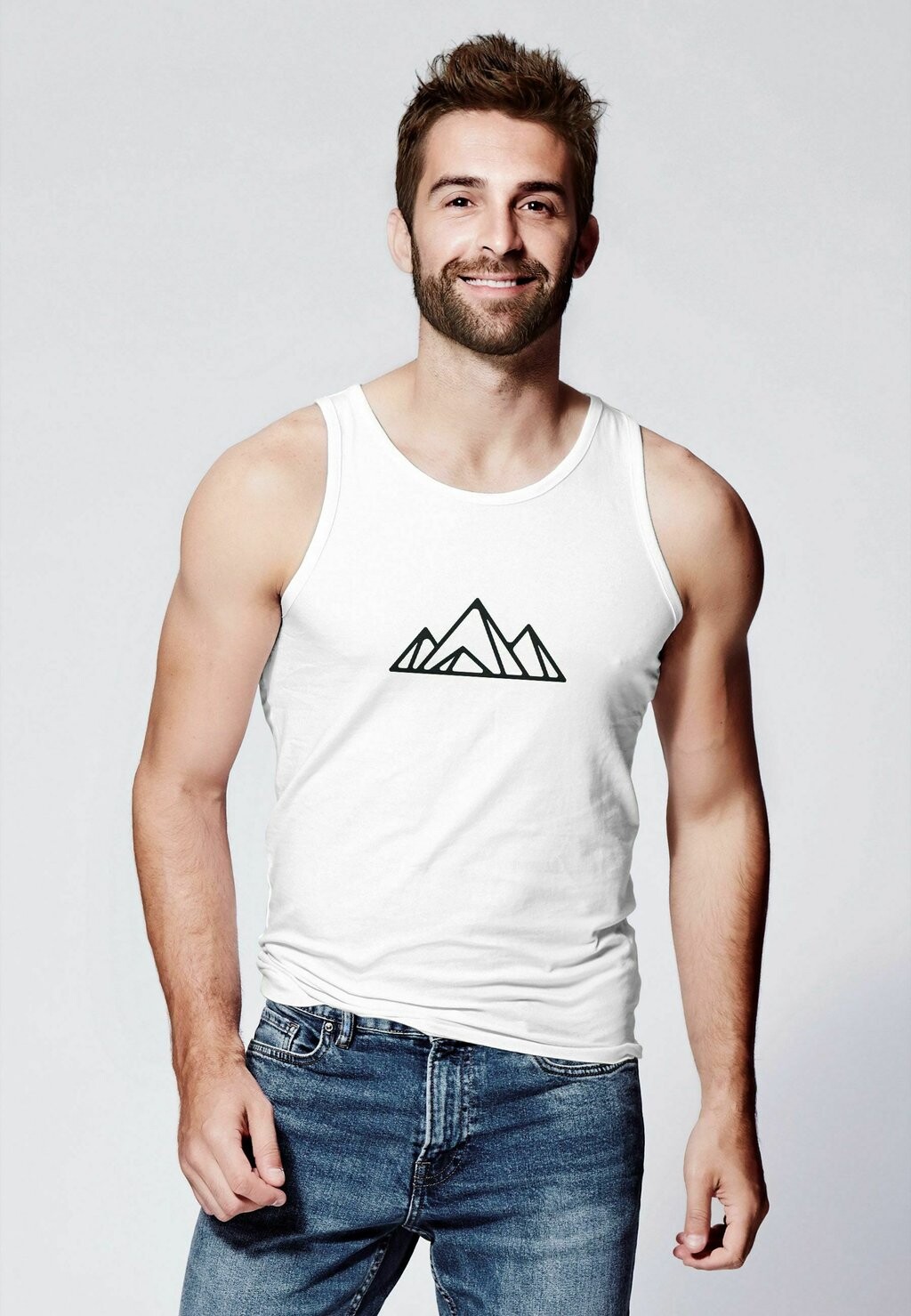 

Топ TANK- BERGE WANDERN POLYGON DESIGN PRINT OUTDOOR MUSKE Neverless, белый