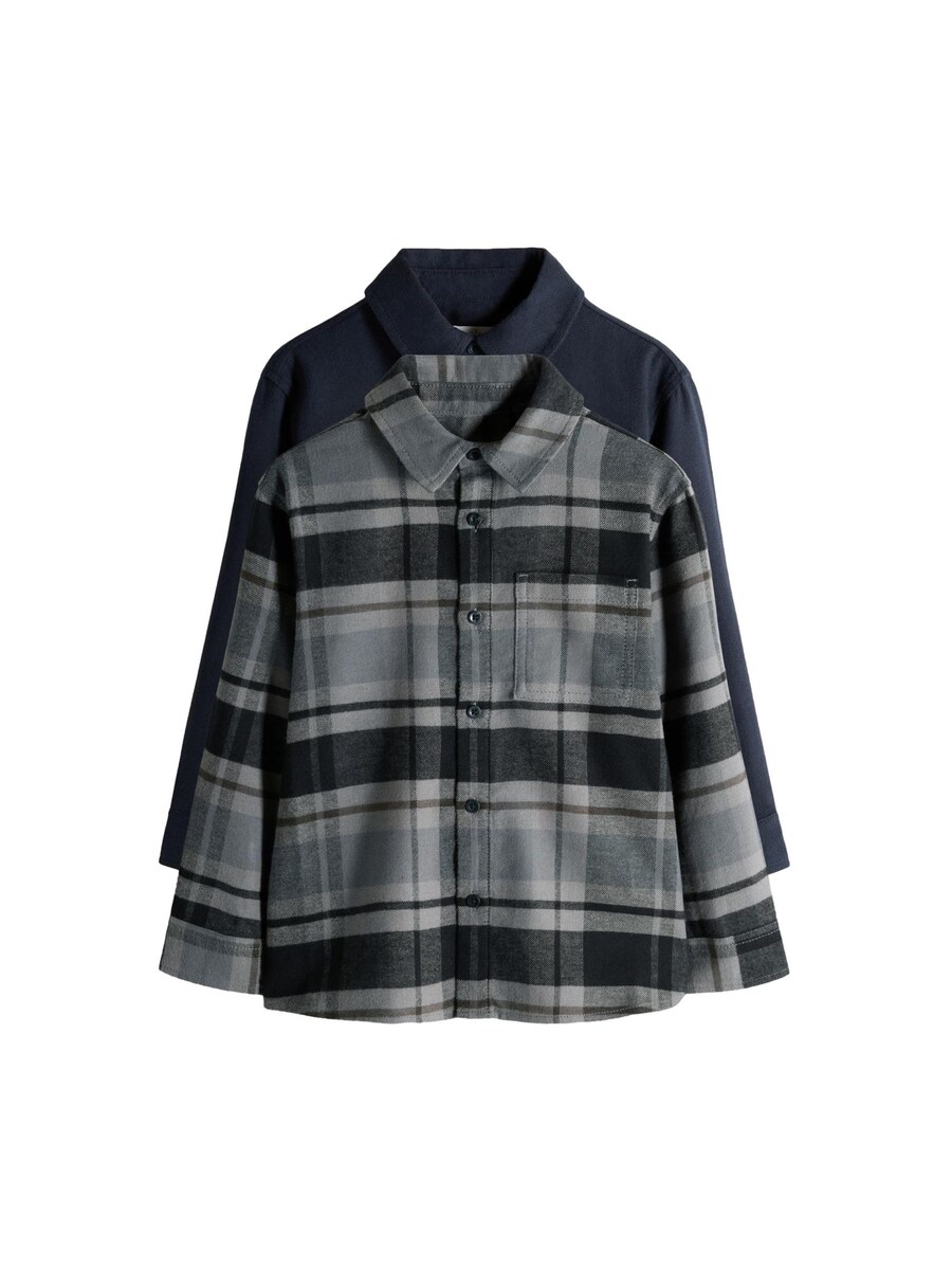 Рубашка на пуговицах классического кроя The Set, Navy/Grey/Anthracite/Stone