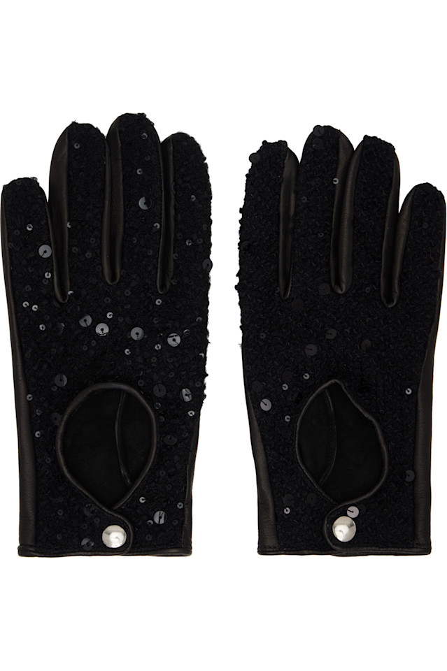 

Ernest W. Baker Черные перчатки для вождения с пайетками