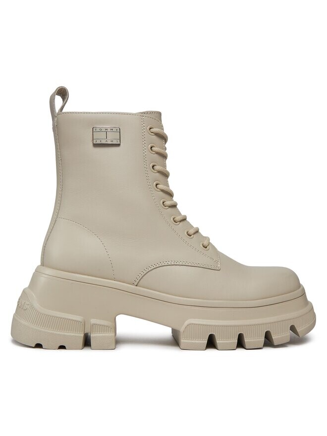 Ботильоны на шнуровке Tjw Chunky Leather Boot Tommy Jeans, бежевый