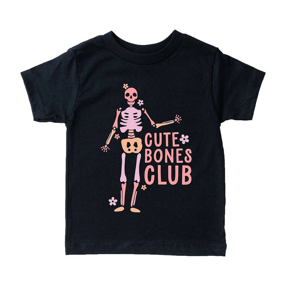 

Футболка с короткими рукавами и рисунком Cute Bones Club для малышей The Juniper Shop, черный
