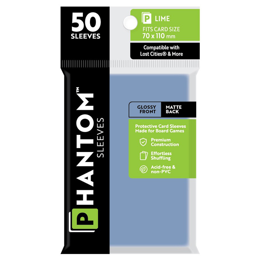 

Аксессуары Capstone Games Phantom Sleeves: Lime Size 70 x 110mm - Glossy/Matte (50)