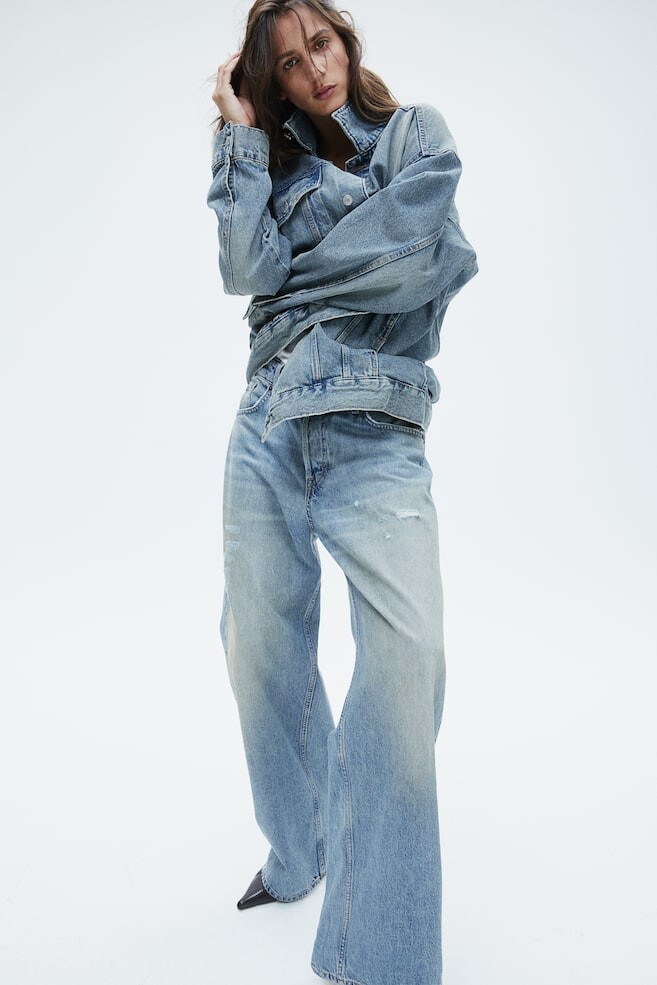 

Широкие заниженные джинсы baggy H&M, синий