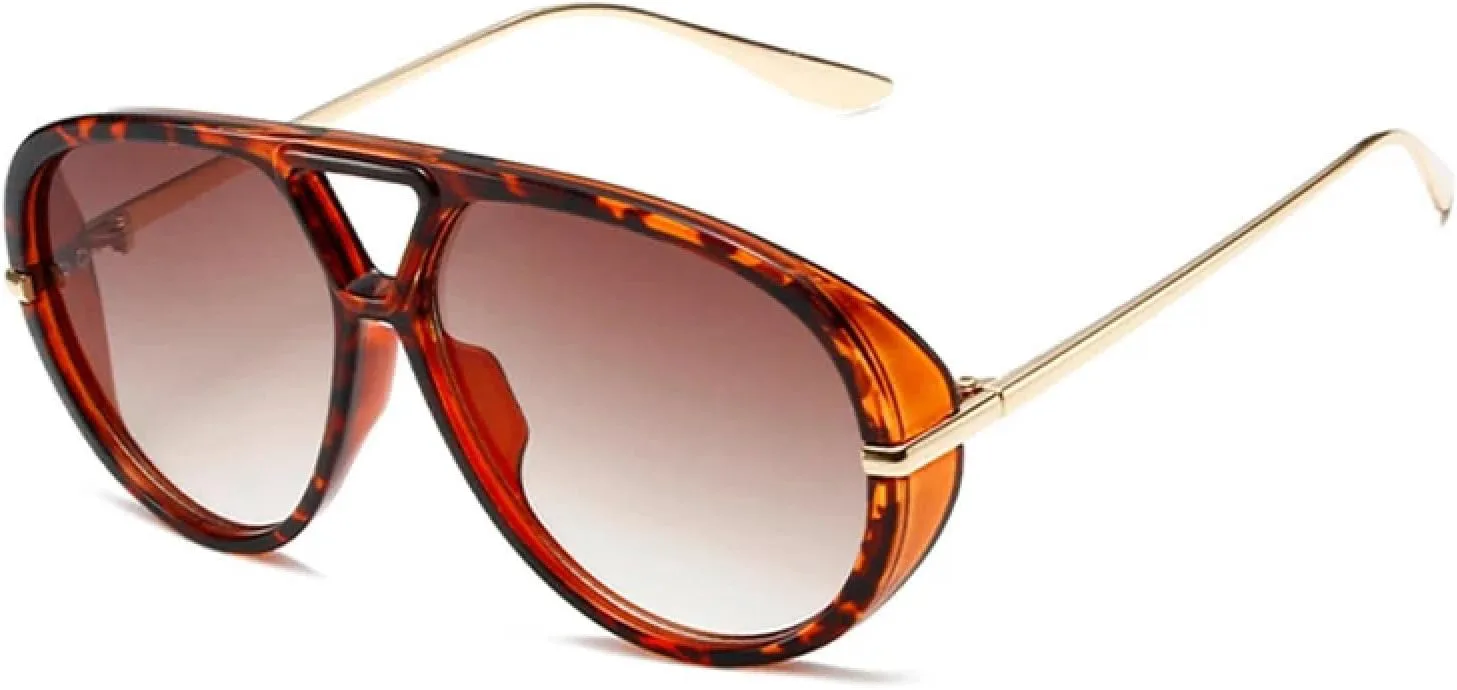 

Ретро-солнцезащитные очки для женщин, панк-очки для мужчин, градиентные солнцезащитные очки с защитой от УФ-излучения UV400 SZVVBKK, Leopard Tea Gradient