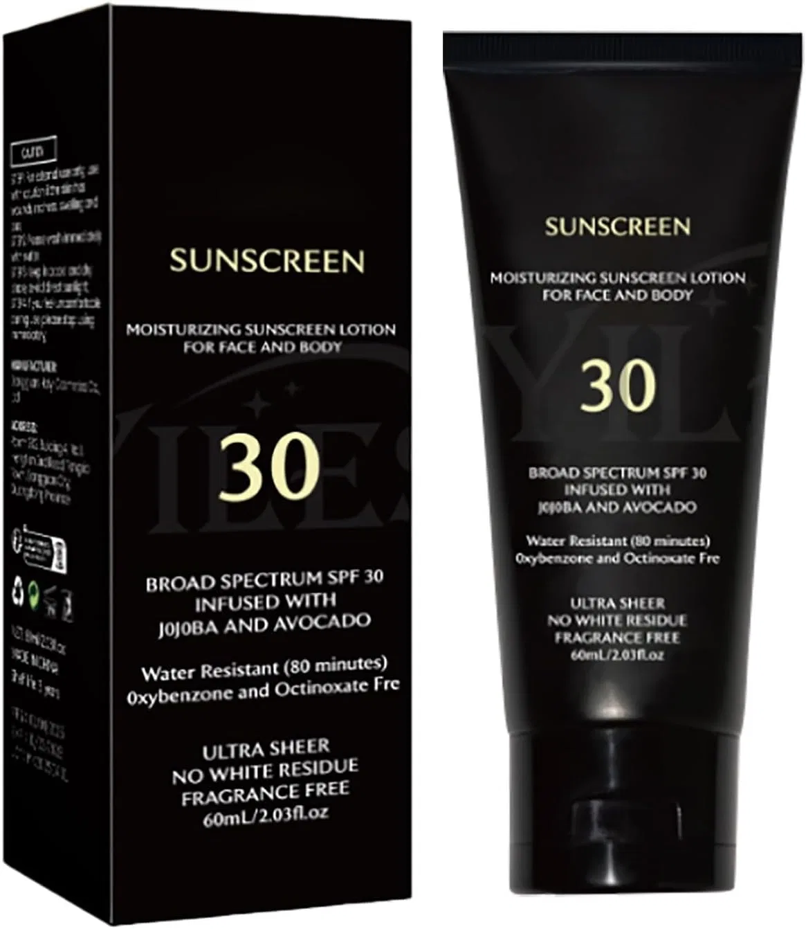 Солнцезащитный крем для темной кожи SPF 30 Generic, 75 г, черный