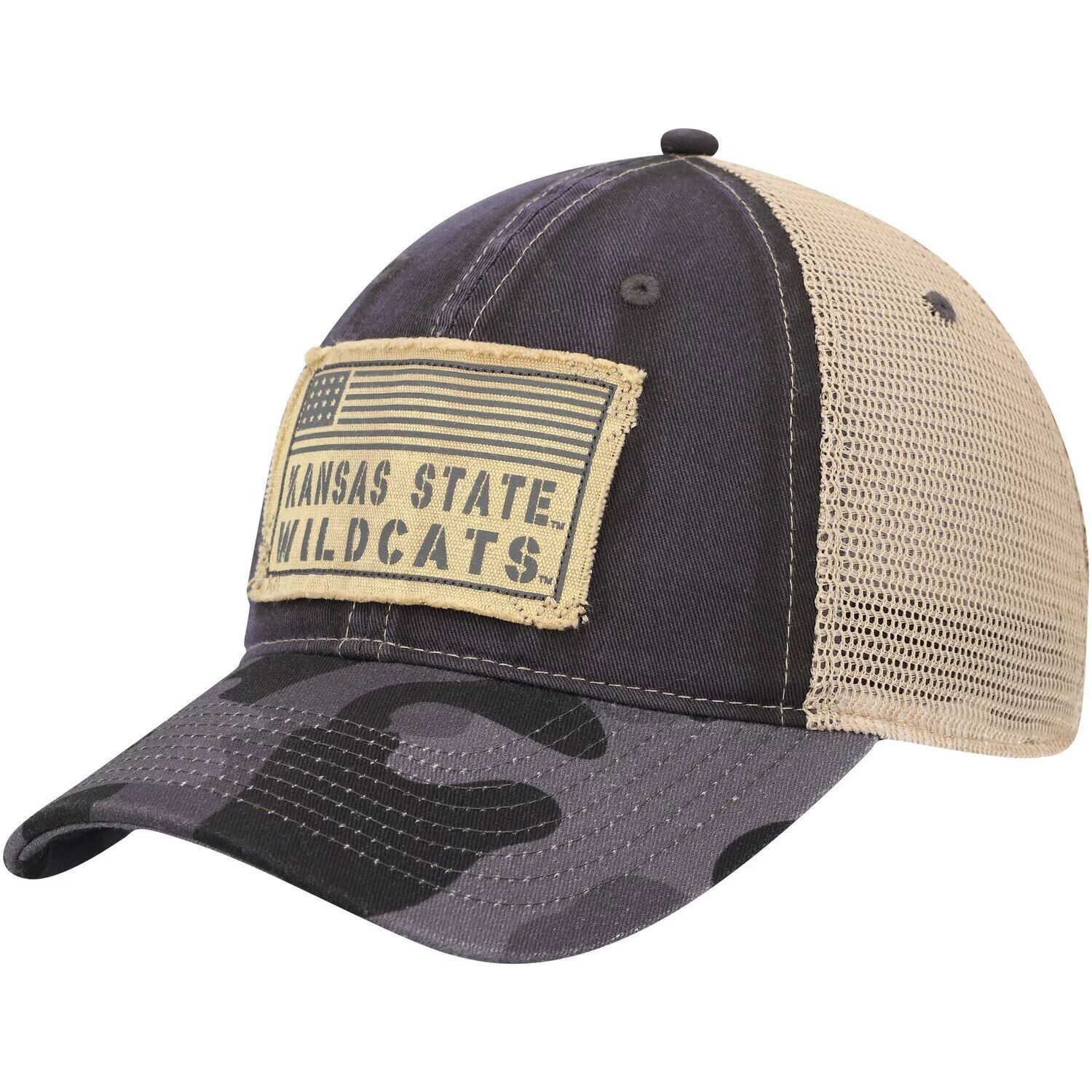 

Мужская темно-серая кепка Colosseum Kansas State Wildcats OHT Military Appreciation United Trucker Snapback