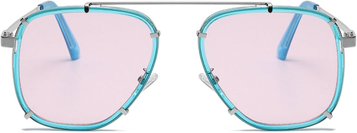 

Модные квадратные солнцезащитные очки-пилот для женщин, дизайнерские очки в металлической оправе, мужские коричневые и зеленые солнцезащитные очки для женщин, защита от УФ-излучения UV400 mincl, Light Pink