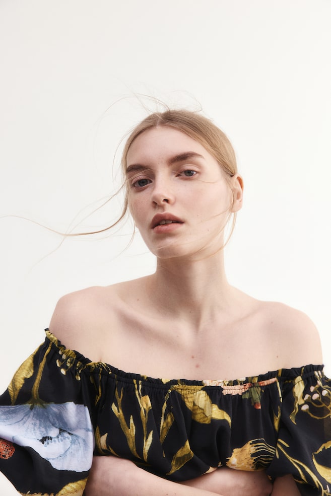 

Платье макси с квадратным вырезом H&M, мультиколор