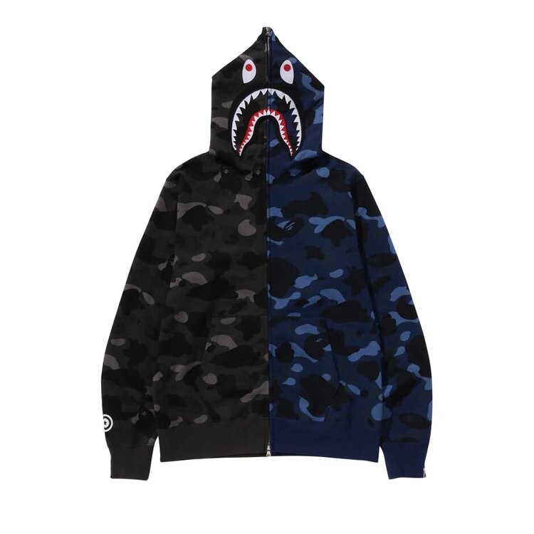 

Худи BAPE Color Camo Separate Shark Full Zip Hoodie, цвет Black/Navy