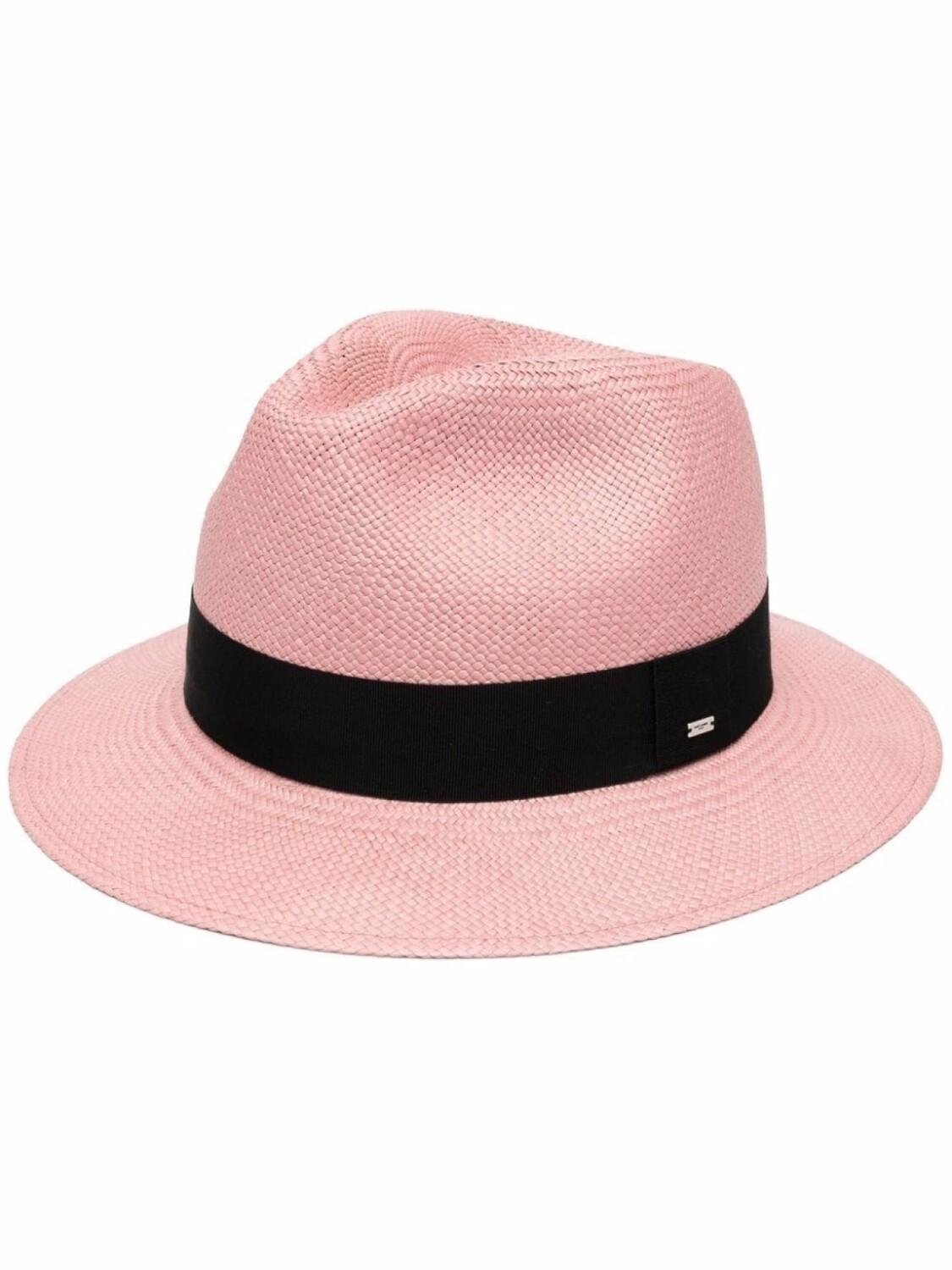 

Saint Laurent шляпа-федора с нашивкой-логотипом, розовый