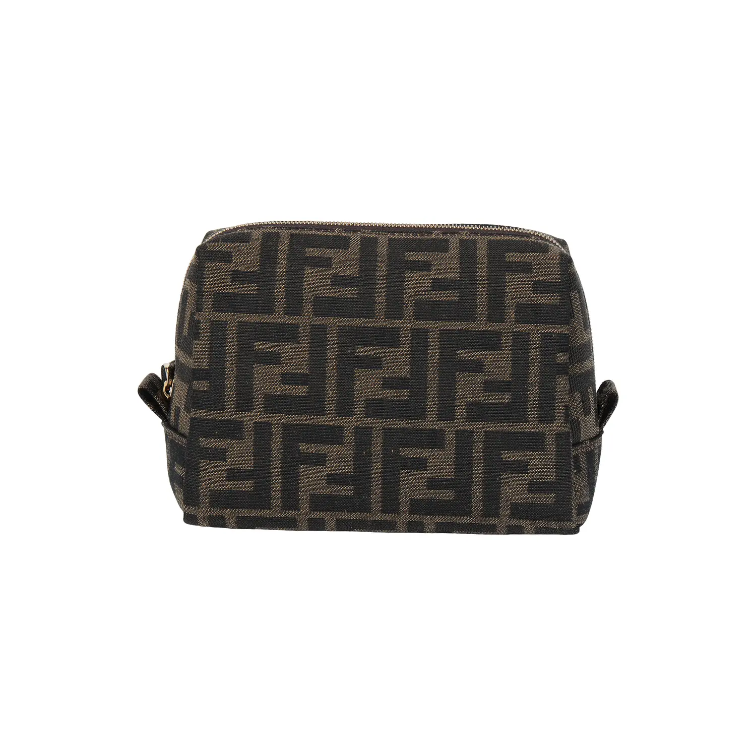 

FENDI Полиэстеровая косметичка клатч маленькая женская черная коричневая