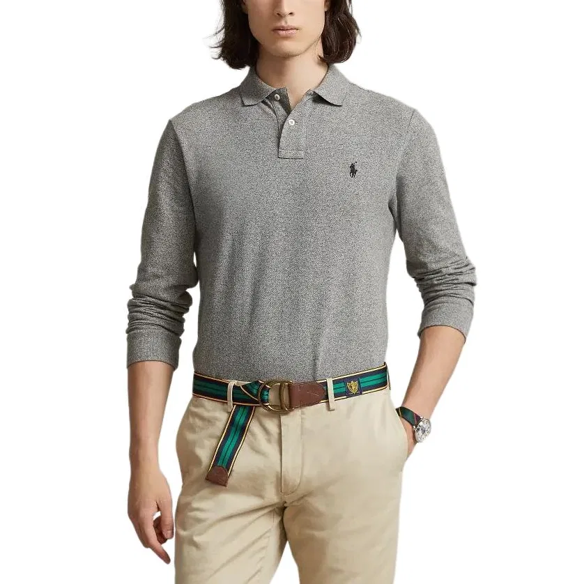 Поло с логотипом Длинные рукава Polo Ralph Lauren Серый — фото 3