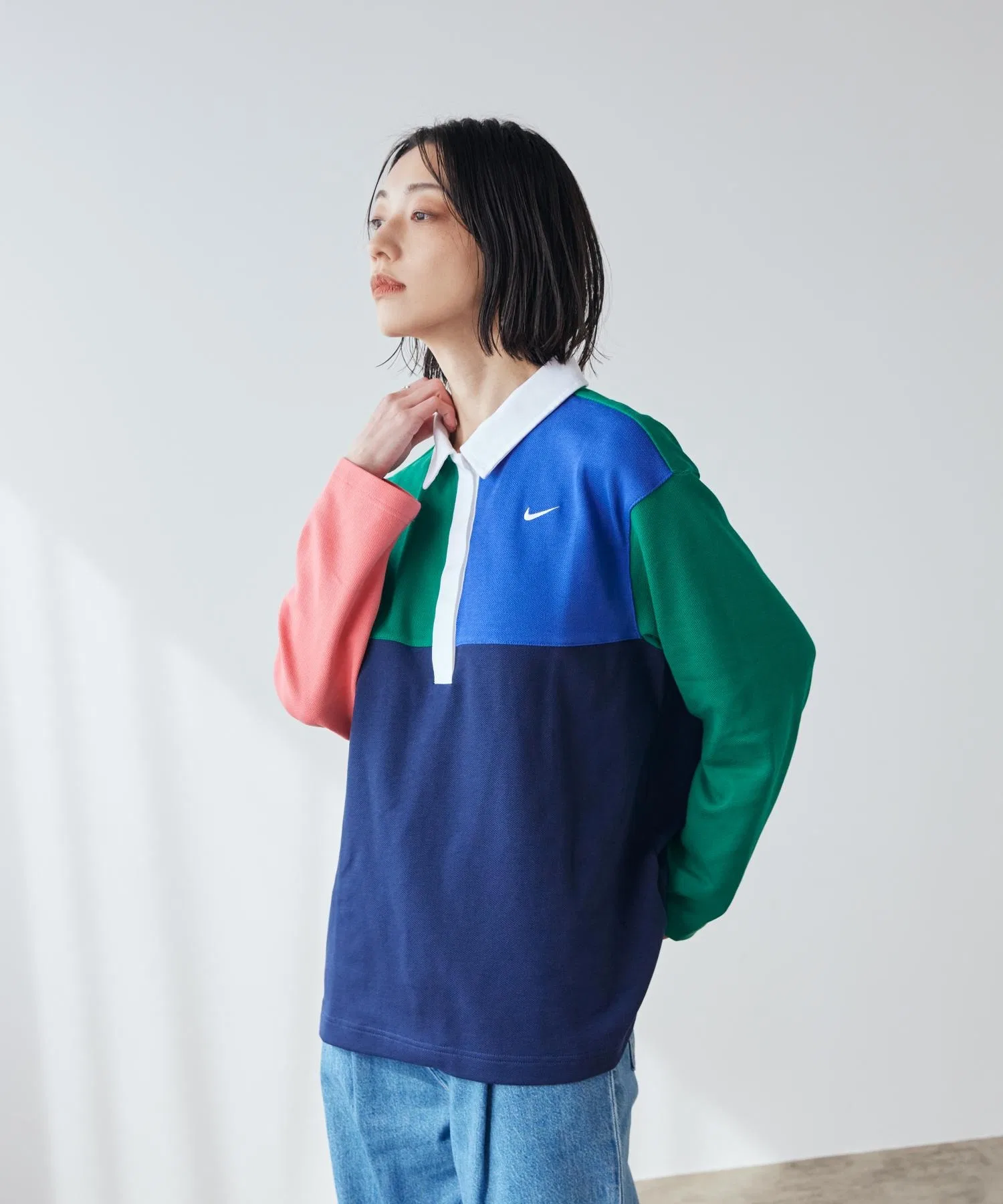 Женская поло-рубашка Nike Sportswear Oversized с длинными рукавами IF0358-365 Malachite — фото 3