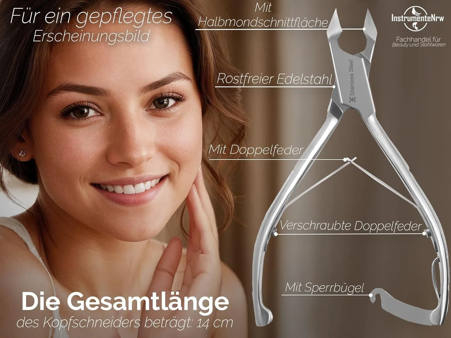 Кусачки для кутикулы с короткой режущей поверхностью EXCELLENT-Solingen ‎Instrumentenrw — фото 4