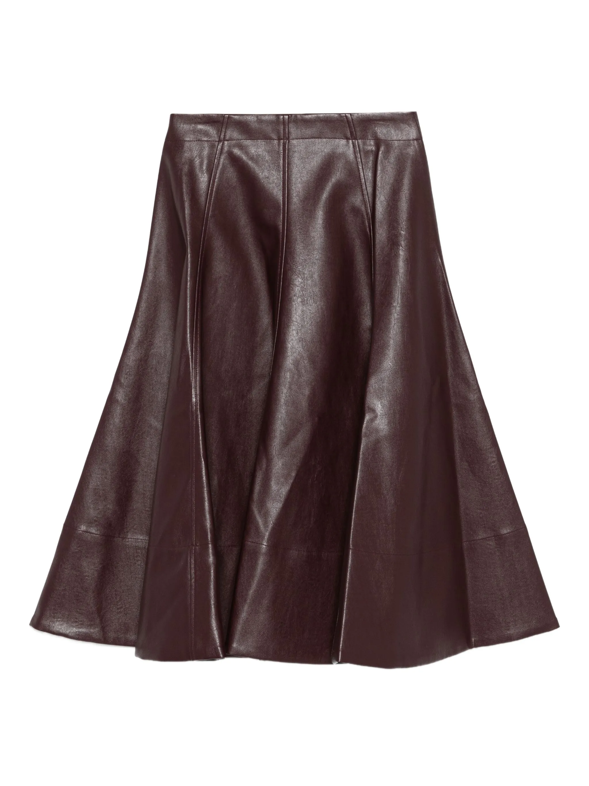 

Плиссированная юбка миди из кожи Thelaurent, красный