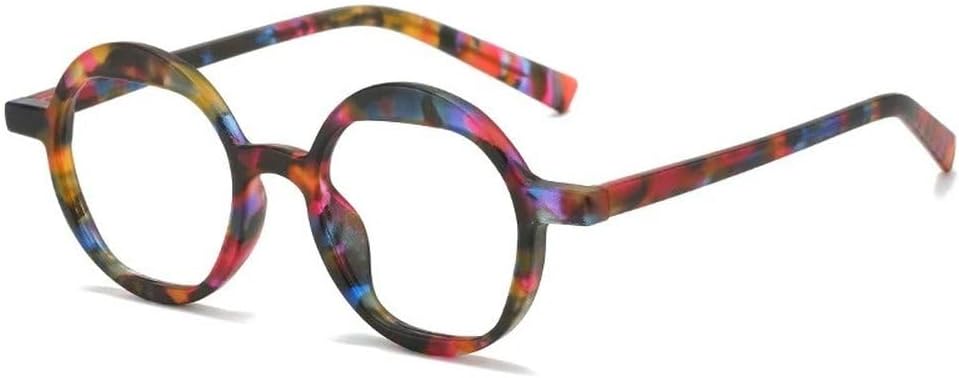 

LVTFCO Винтажная оправа для очков с цветочным леопардовым принтом, женские прозрачные очки, модные круглые солнцезащитные очки с градиентным цветом, защита от УФ-излучения UV400, 8