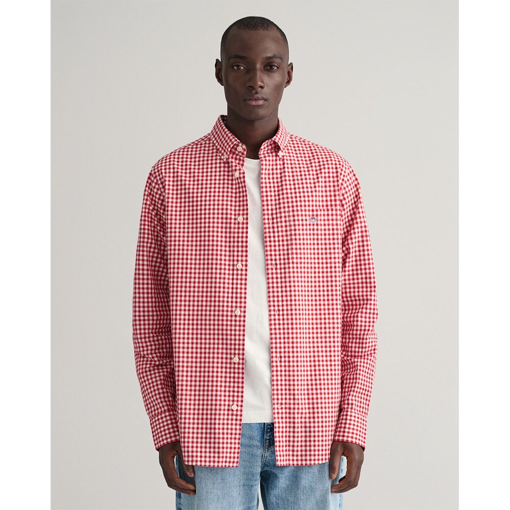 

Рубашка с длинным рукавом Gant Reg Gingham, розовый