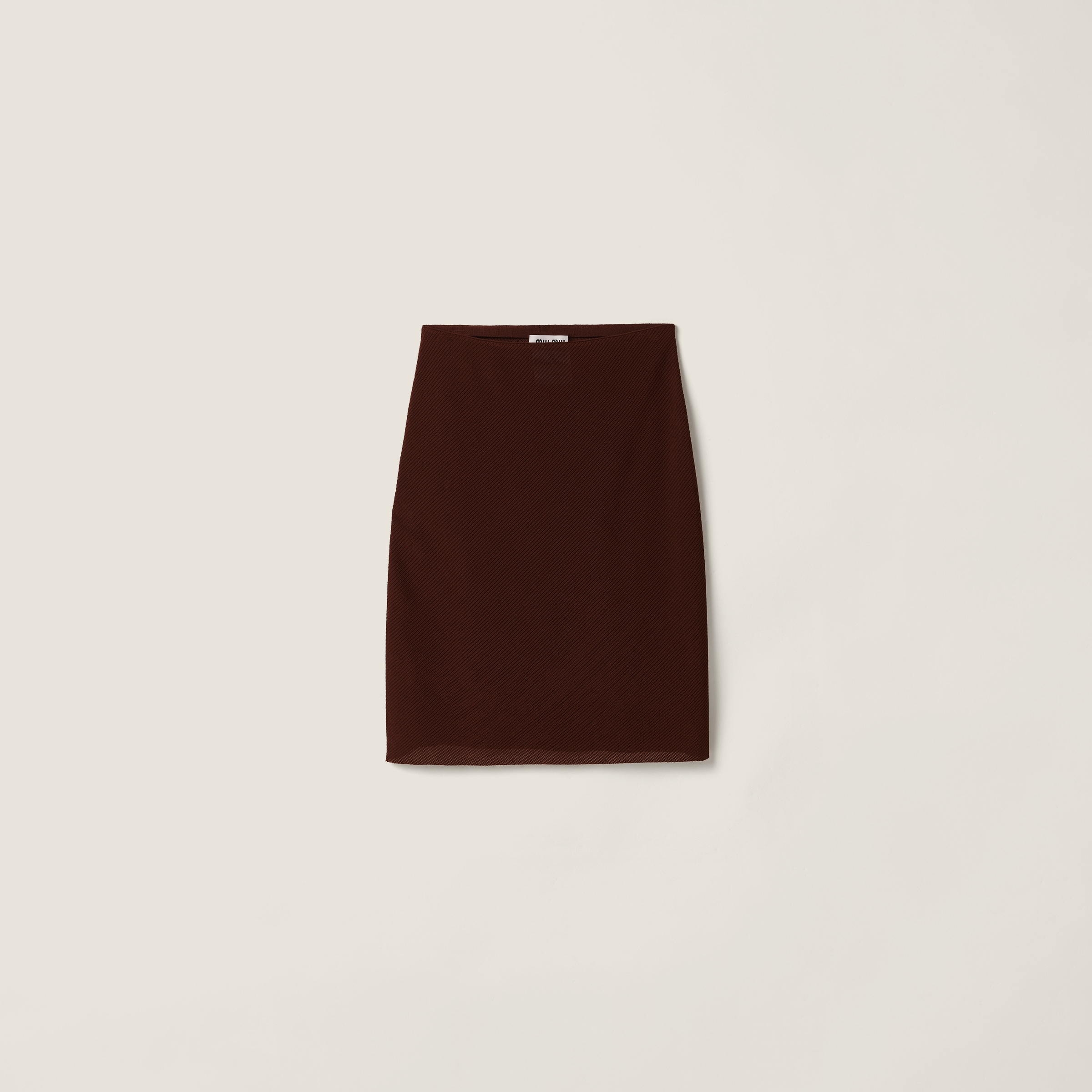 

Шелковые юбки средней длины MIU MIU, какао коричневый